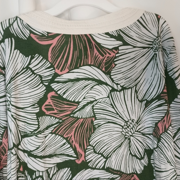 Talbots 2X Tunic Top Tropical Floral Embroidered Pima Cotton Modal Resortwear - Picture 6 of 12